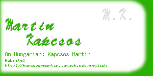 martin kapcsos business card